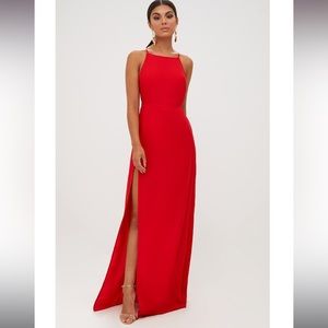 Red Strappy Maxi Dress